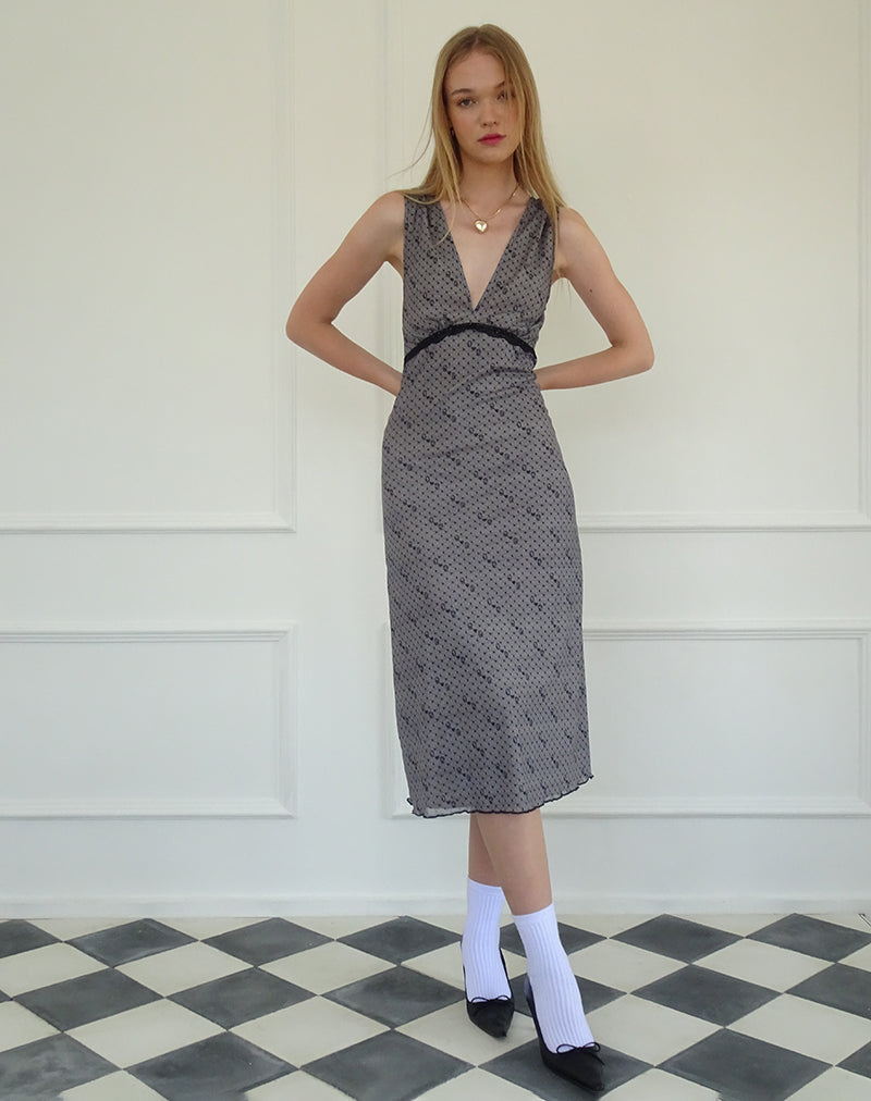 Afbeelding van Vasida Mesh Midi Dress in Hartenvrouw