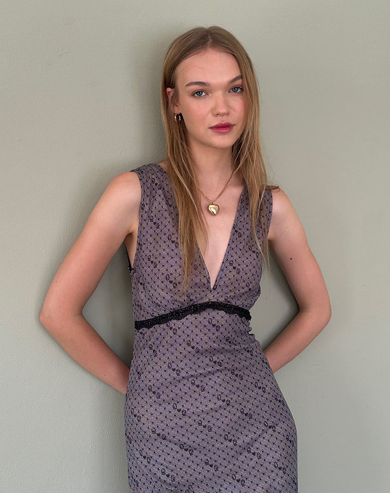 Afbeelding van Vasida Mesh Midi Dress in Hartenvrouw