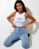 Afbeelding van Vasque Crop Top in Lycra Wit When Will We Dance Again