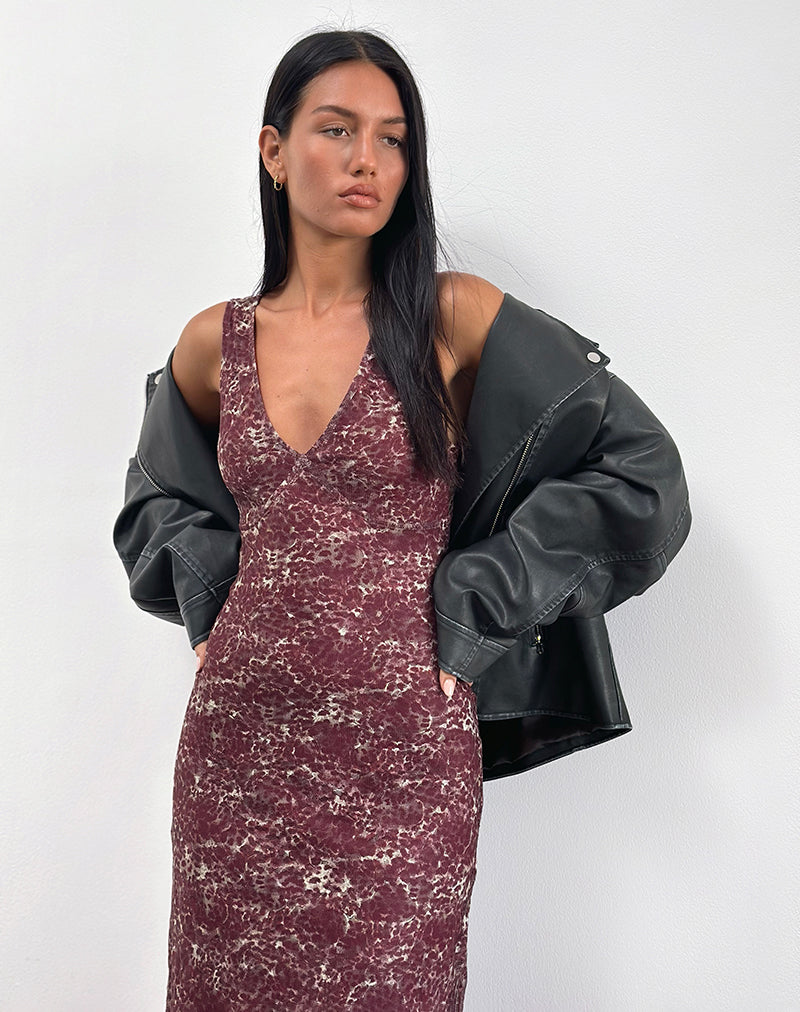 Afbeelding van Vatika Maxi Dress in Abstract Leo Spot