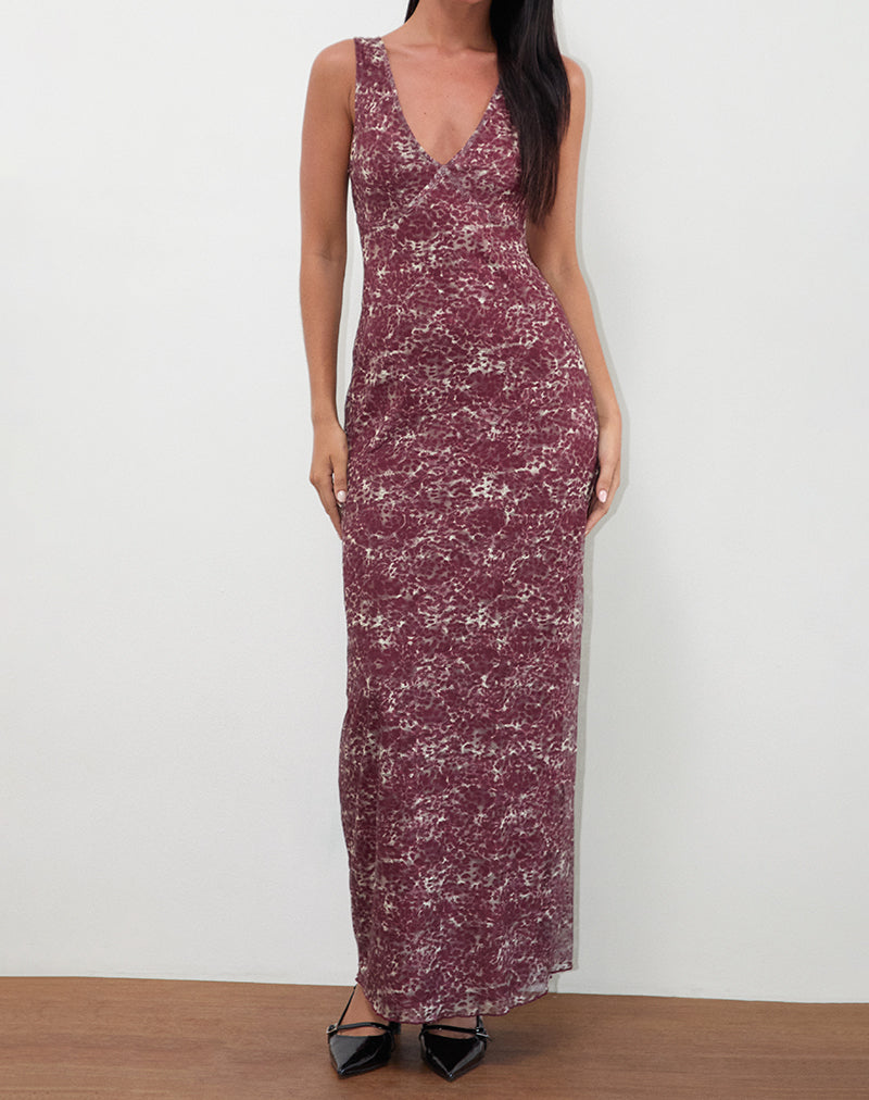 Afbeelding van Vatika Maxi Dress in Abstract Leo Spot