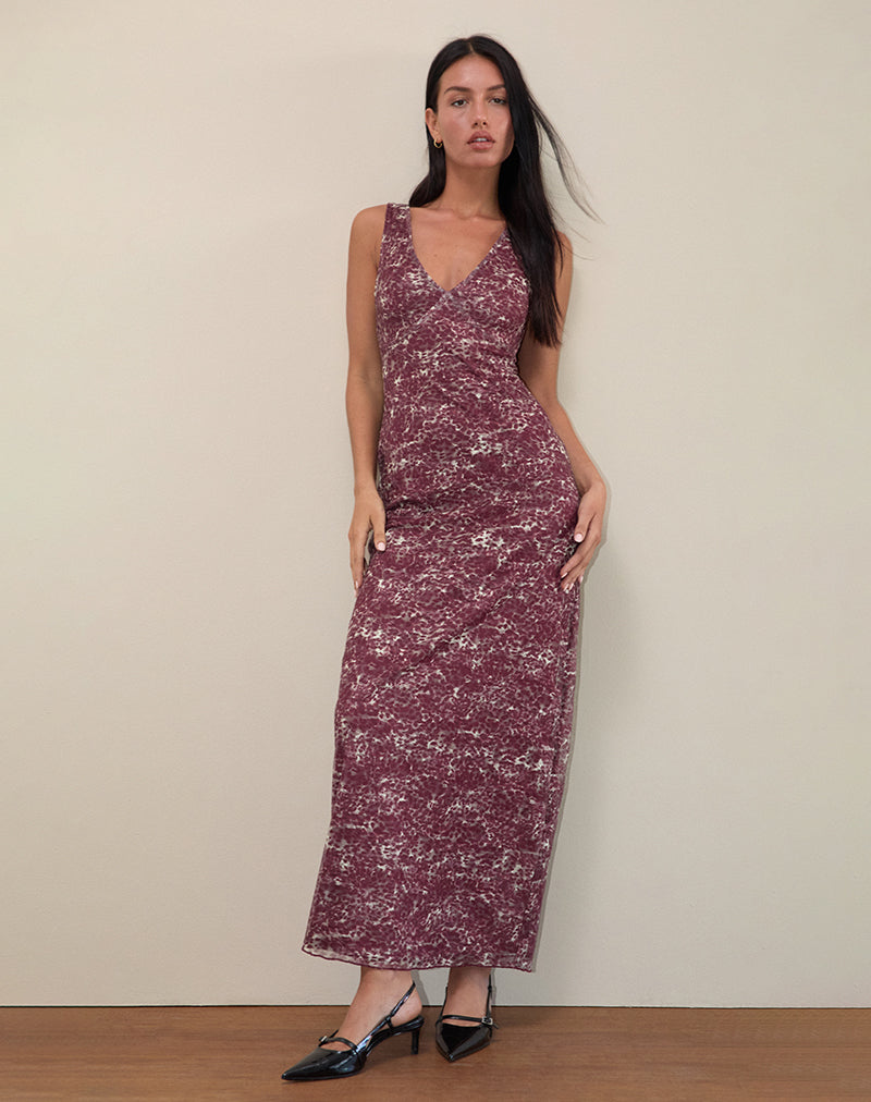 Afbeelding van Vatika Maxi Dress in Abstract Leo Spot