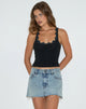 Afbeelding van Veira Daisy Applique Top in Zwart