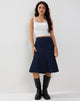 Afbeelding van Eames Midi rok in denim indigoblauw