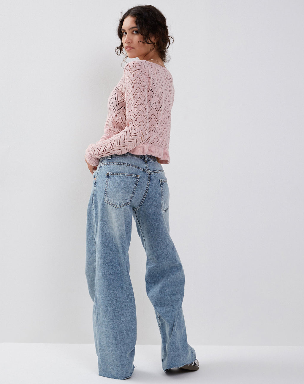 Vella Vest in Gebreid Roze