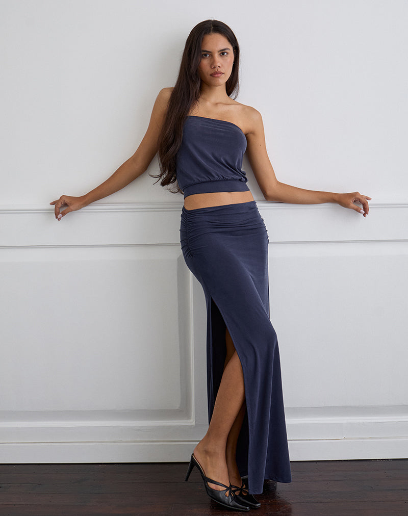 Venya Maxi rok in Cupro marine
