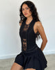 Afbeelding van Verbena Kanten Paneel Top in Zwart Tailoring