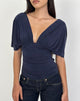 Afbeelding van Vernia Plunge Batwing Top in Cupro Navy