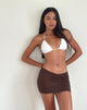 Afbeelding van Vidia V Front Mini Rok in Bittere Chocolade