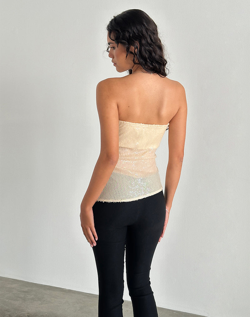 Afbeelding van Viksuni Bandeau Top in Nude Helder Getinte Disc