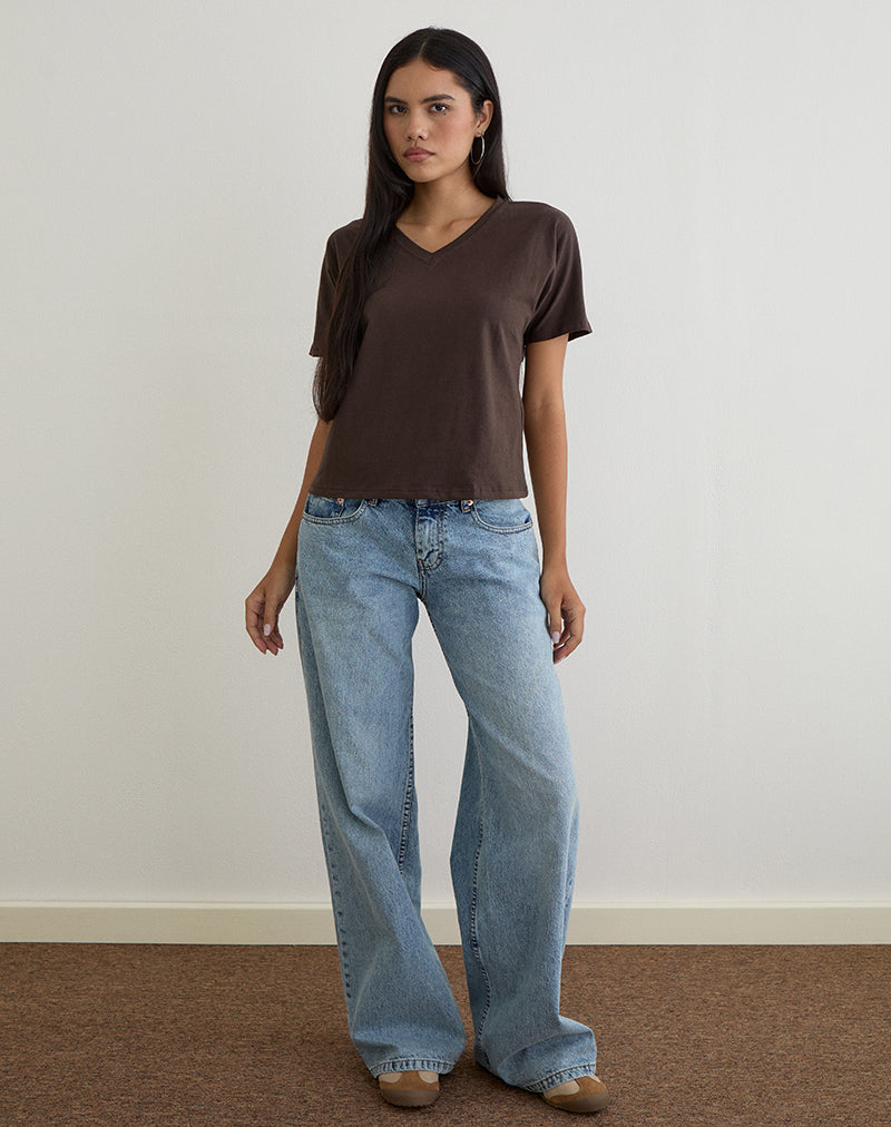 Viman Top in Jersey Chocolade