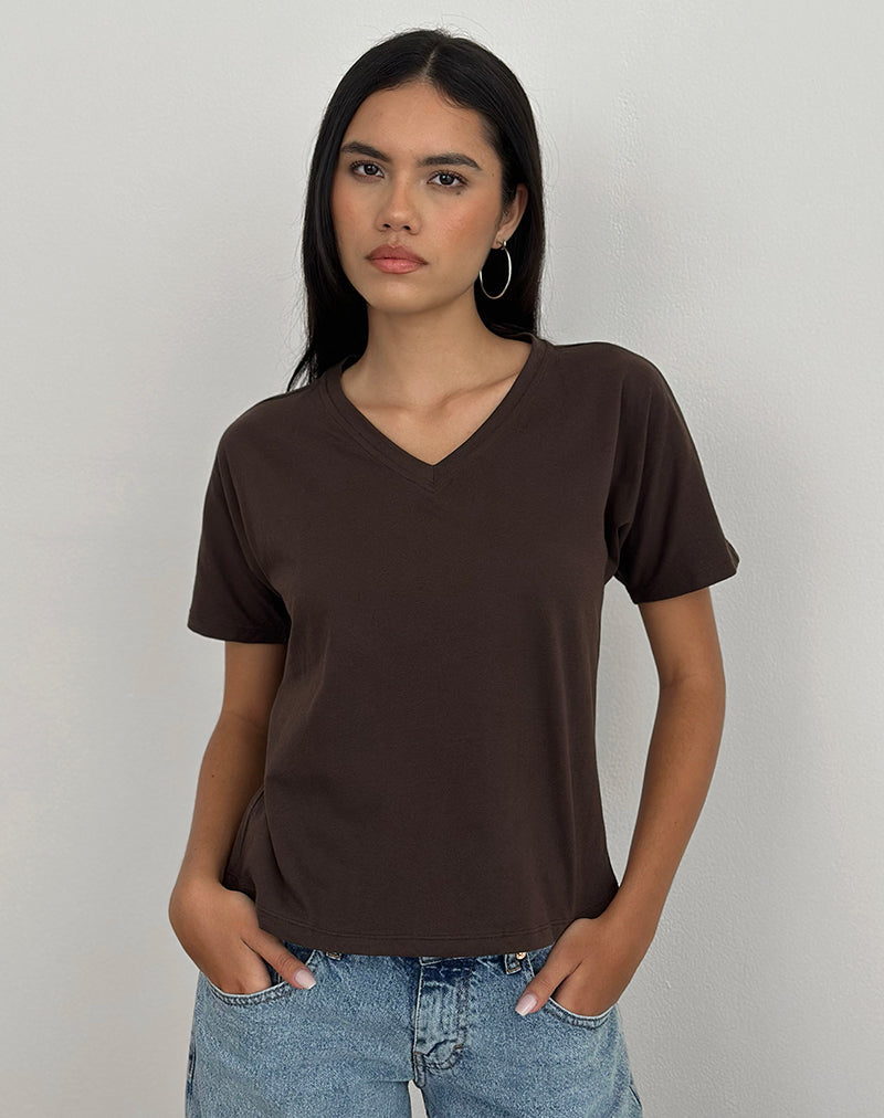 Viman Top in Jersey Chocolade