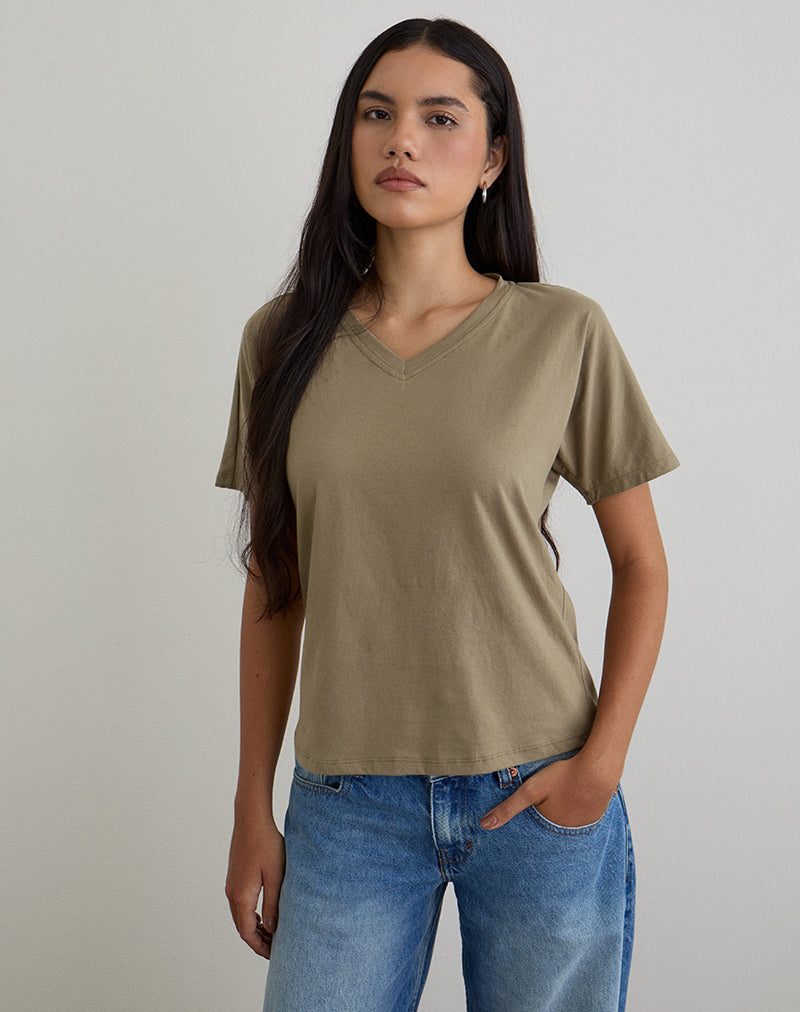 Afbeelding van Viman Top in Jersey Khaki