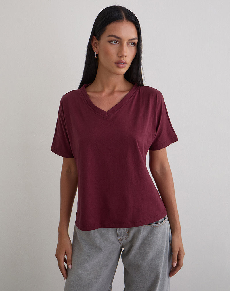 Afbeelding van Viman Top in Jersey Maroon