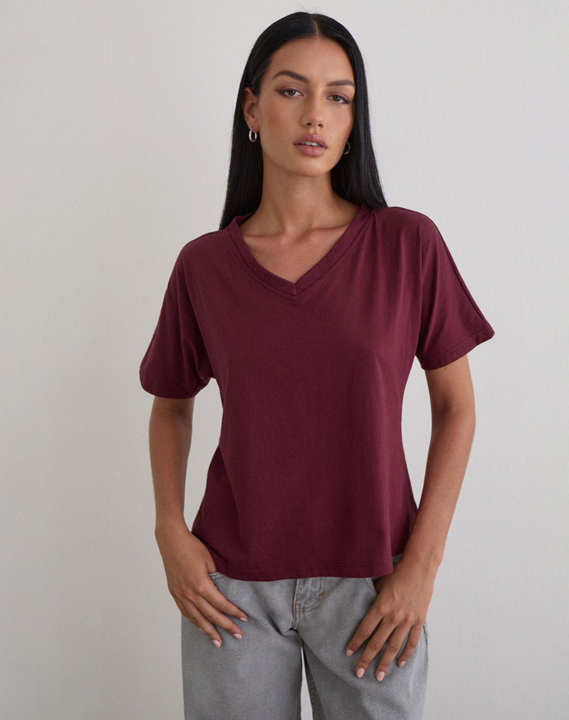 Afbeelding van Viman Top in Jersey Maroon