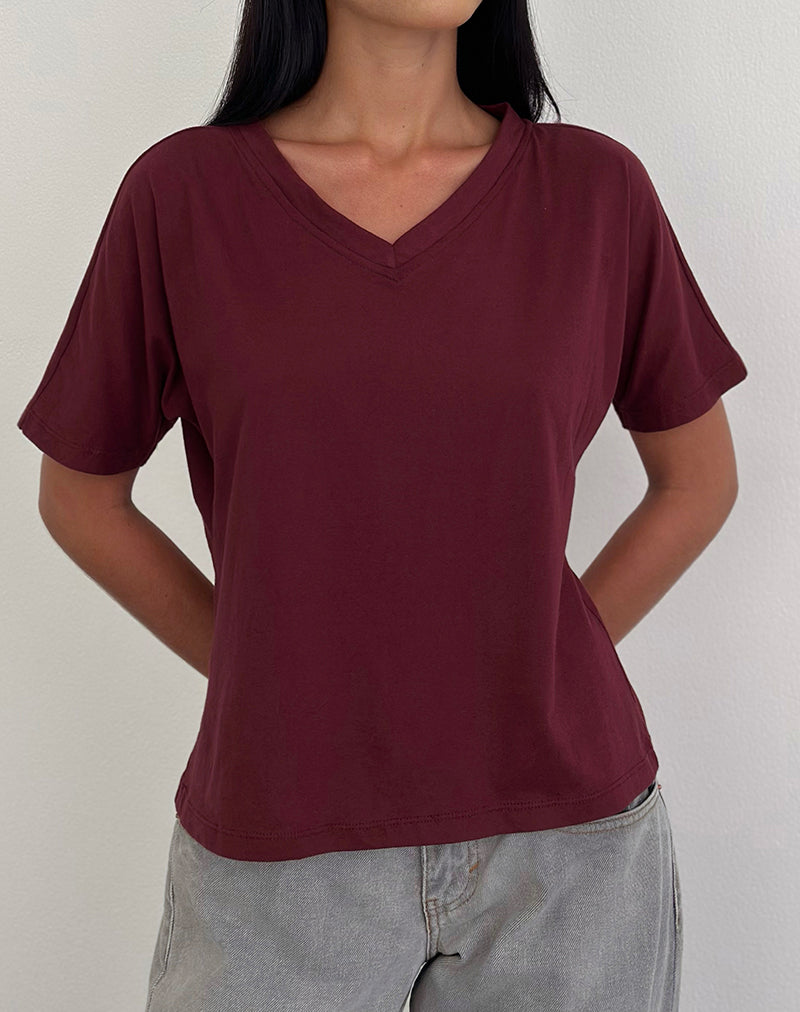 Afbeelding van Viman Top in Jersey Maroon