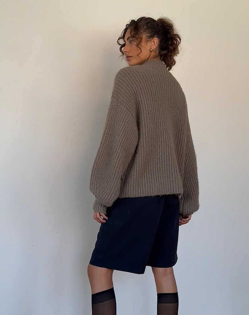 Afbeelding van Viola Oversized Gebreide Trui in Licht Olijf
