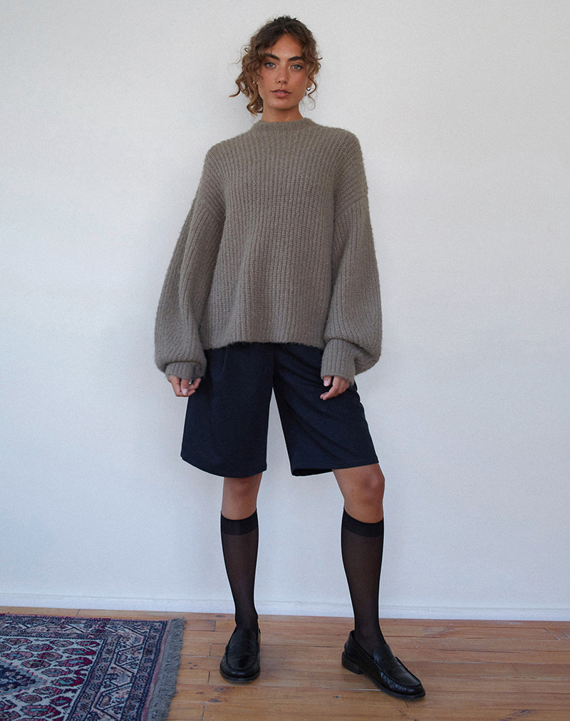 Afbeelding van Viola Oversized Gebreide Trui in Licht Olijf