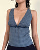 Afbeelding van Vishata Top in Mini Gingham Donkerblauw