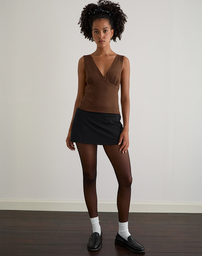 Afbeelding van Vishata Top in Suede Bruin