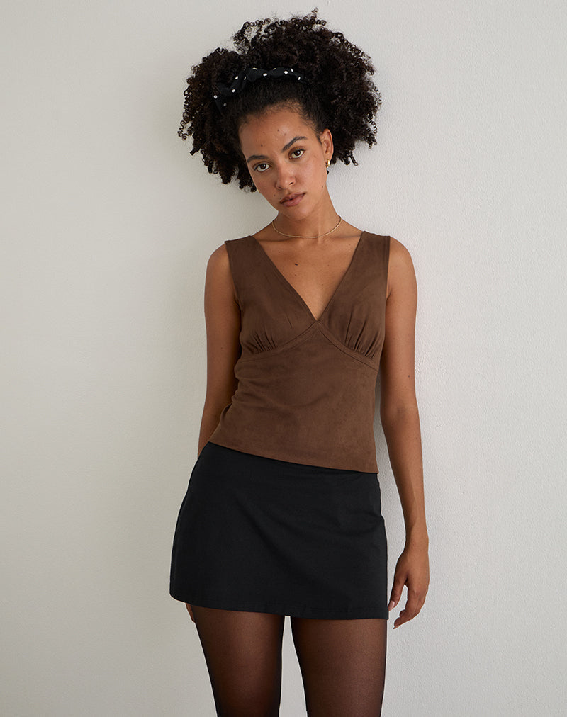 Afbeelding van Vishata Top in Suede Bruin