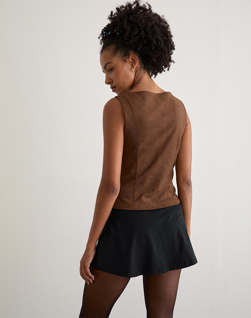 Afbeelding van Vishata Top in Suede Bruin