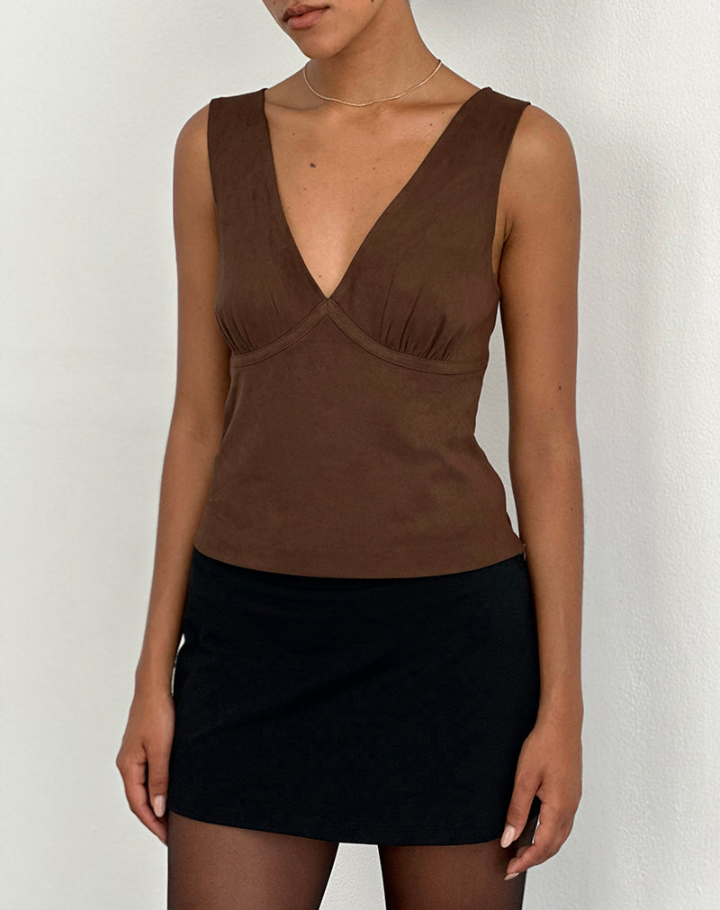 Afbeelding van Vishata Top in Suede Bruin
