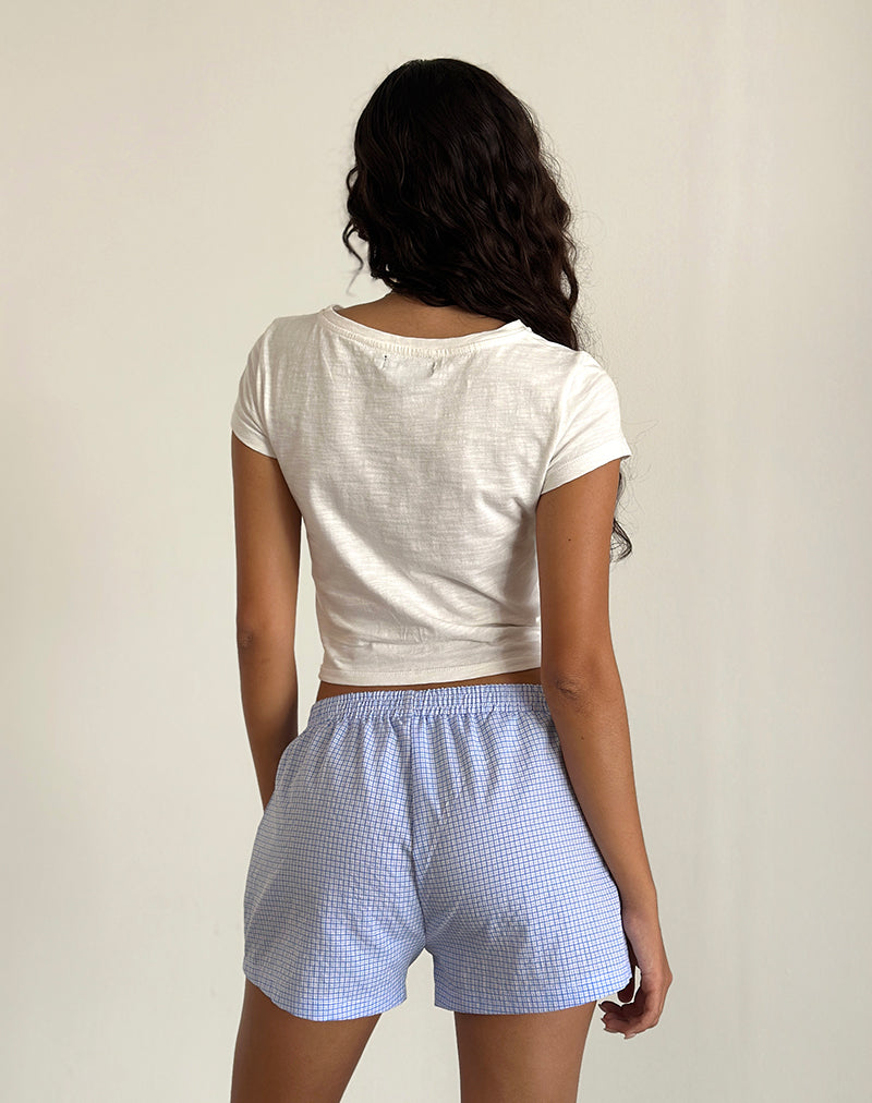 Afbeelding van Voir Shorts in Poplin Gingham Blauw en Wit