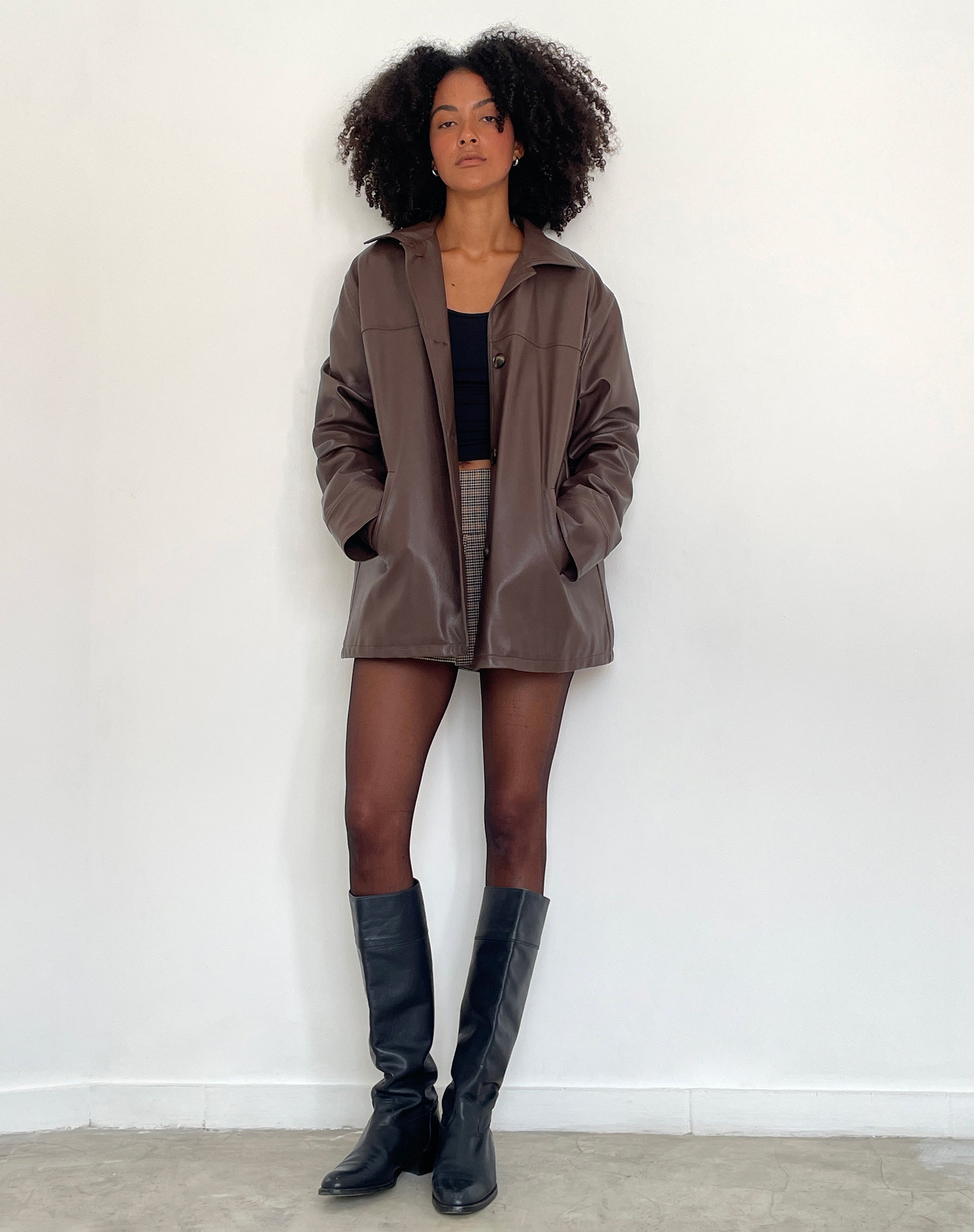 Afbeelding van Walta Jacket in PU Truffelbruin