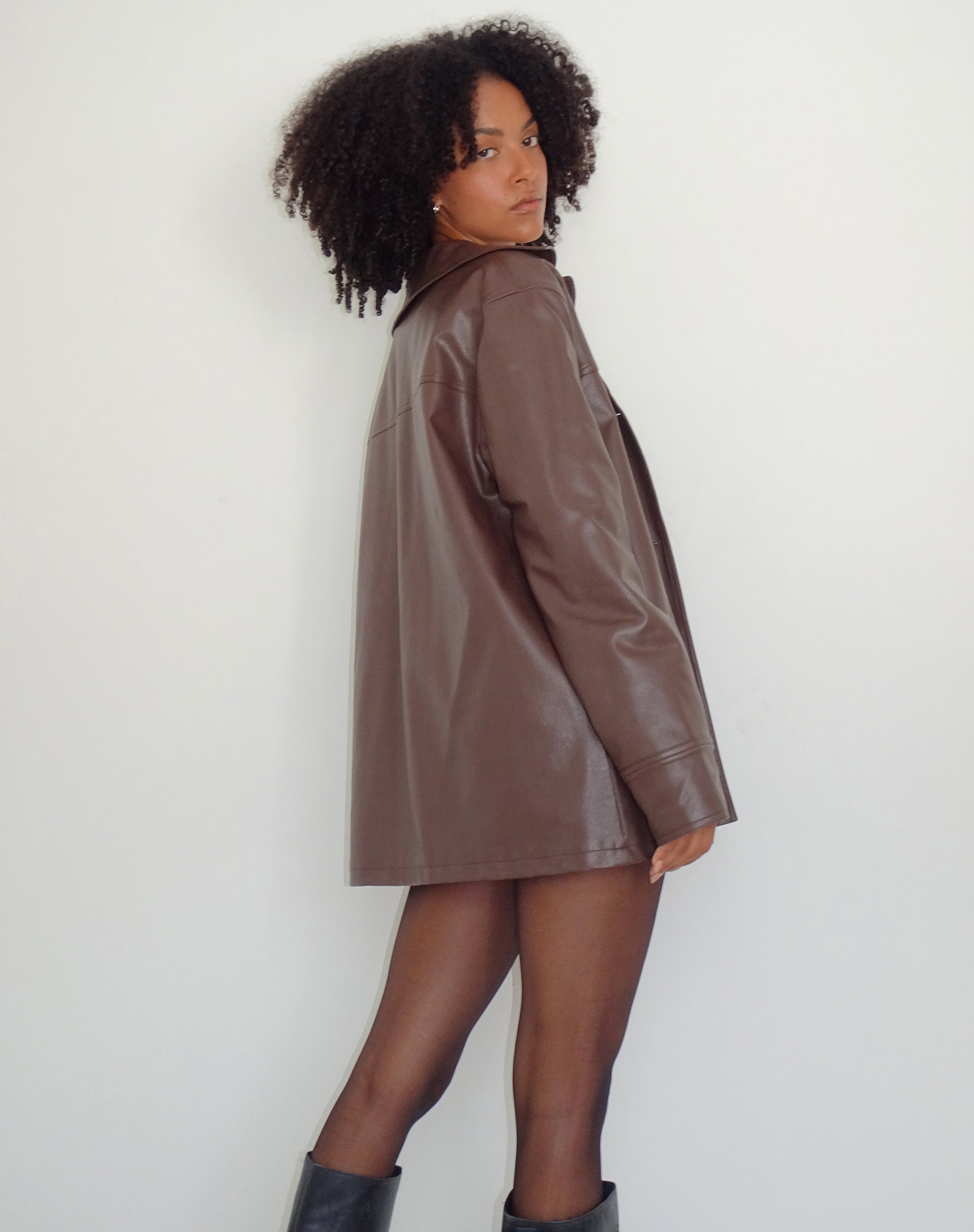 Afbeelding van Walta Jacket in PU Truffelbruin