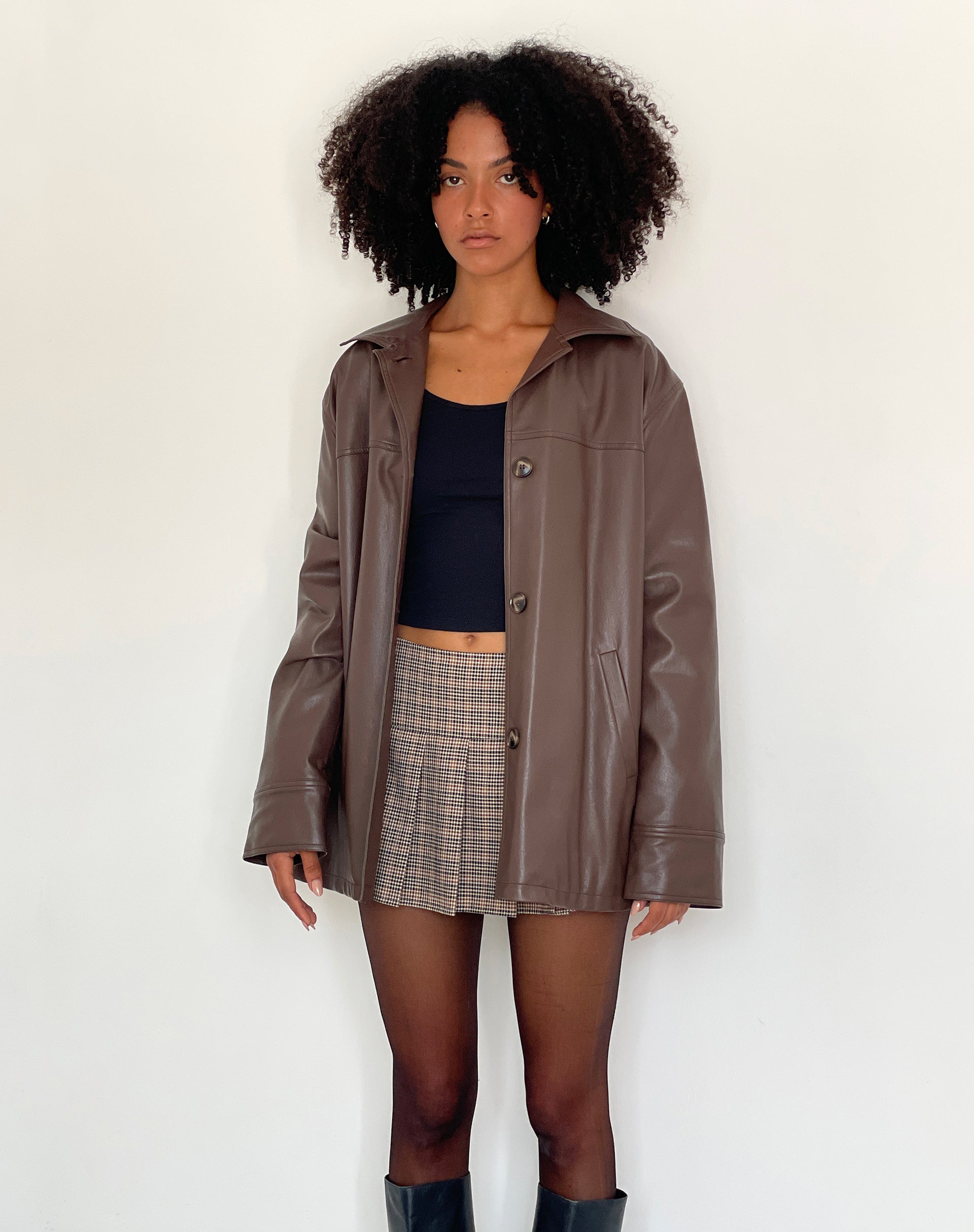 Afbeelding van Walta Jacket in PU Truffelbruin