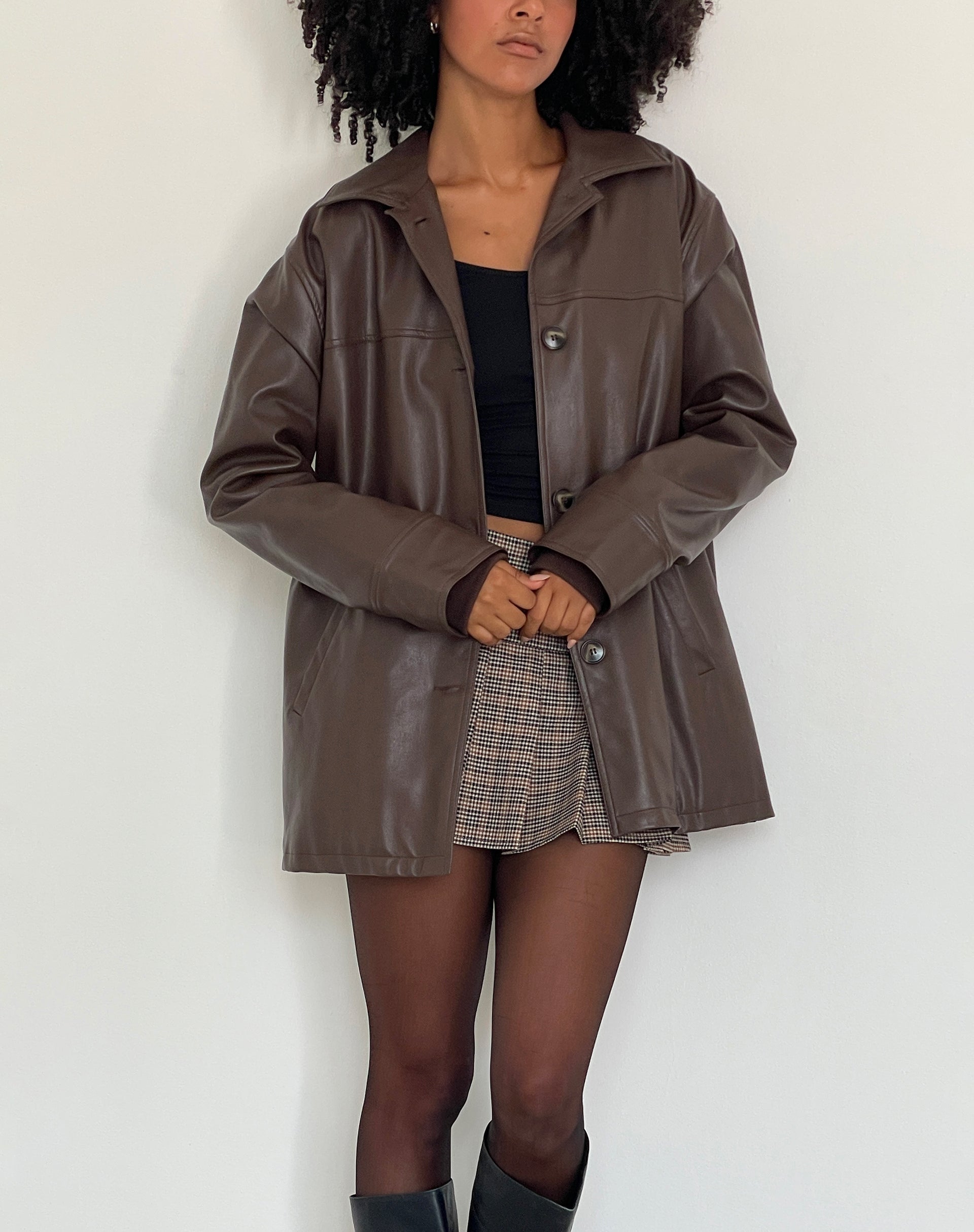 Afbeelding van Walta Jacket in PU Truffelbruin