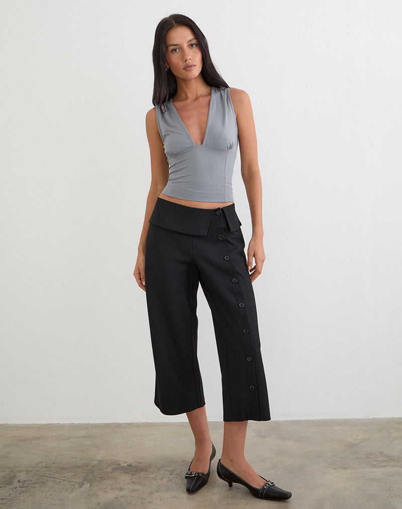 Wamari Capri-broek in Tailoring Black