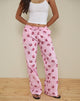 Afbeelding van Wasic Wijde Linnen Broek in Popeline Swirl Roze