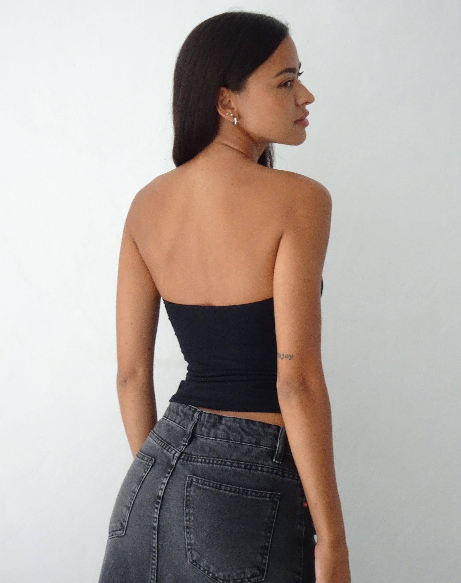 Afbeelding van Widayu Strik Bandeau Top in Zwart
