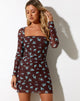 Afbeelding van Wilem Mini Dress Femme Floral Blauw en Bruin