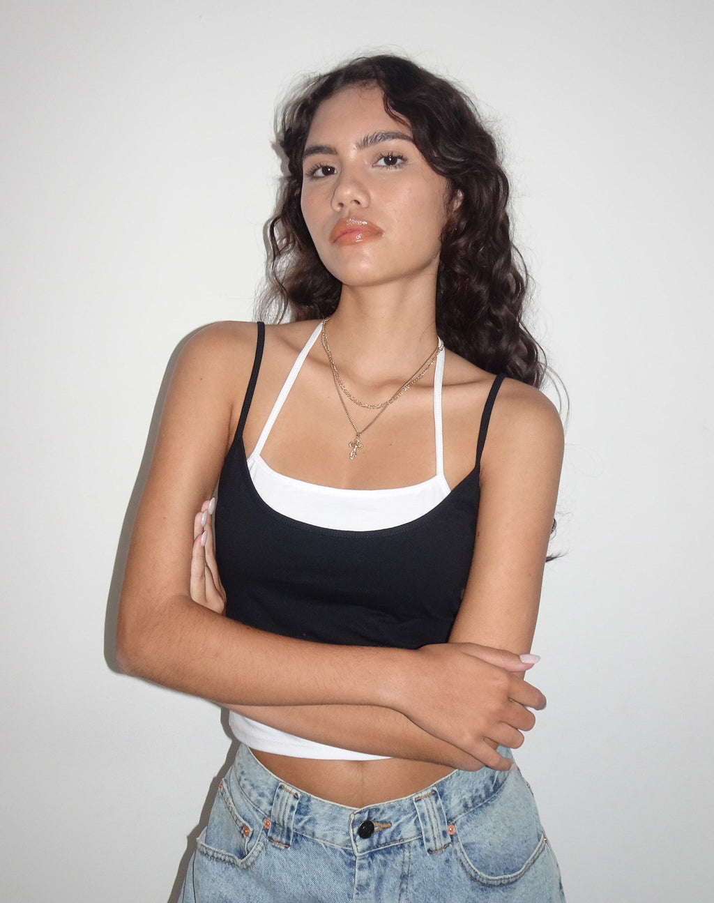 Willia Two Toned Vest Top in Zwart en Wit