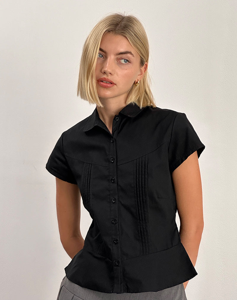 Afbeelding van Wilmot Blouse in zwart popeline