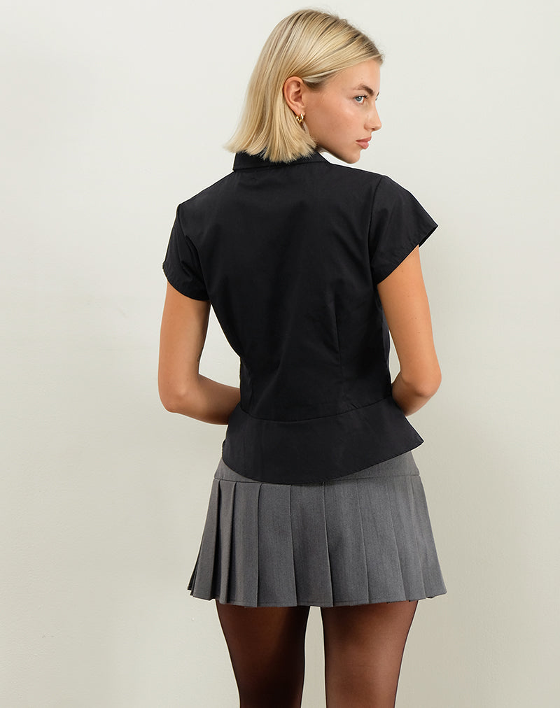 Afbeelding van Wilmot Blouse in zwart popeline