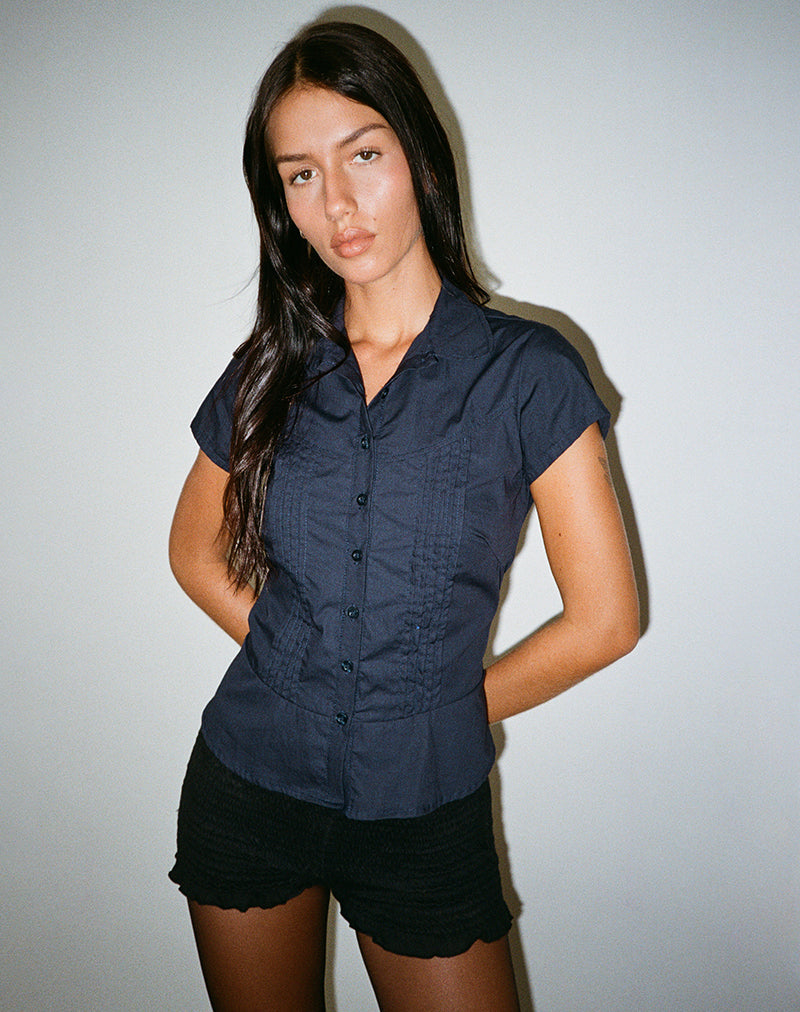 Afbeelding van Wilmot Blouse in marine popeline