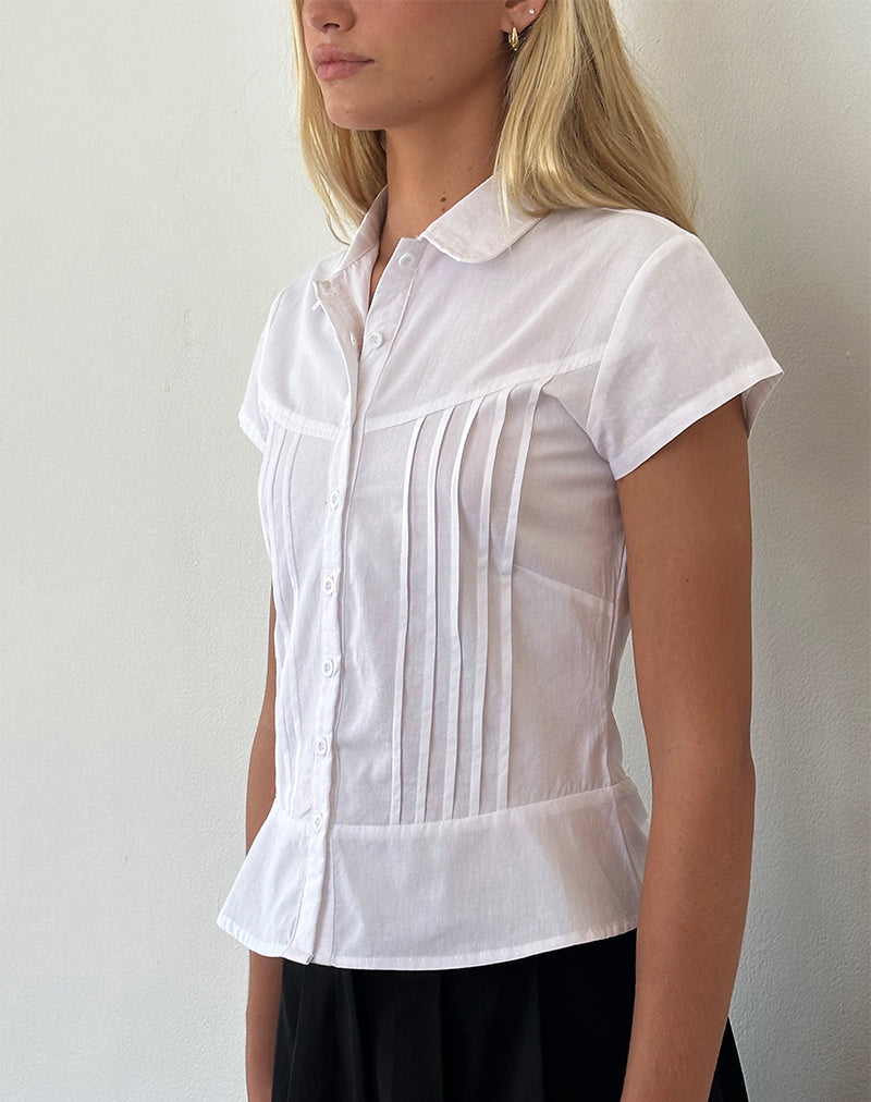 Afbeelding van Wilmot Blouse in Wit Popeline