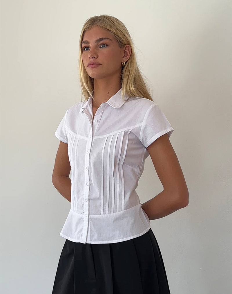 Wilmot Blouse in Wit Popeline