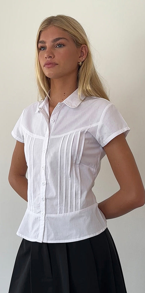 Afbeelding van Wilmot Blouse in Wit Popeline