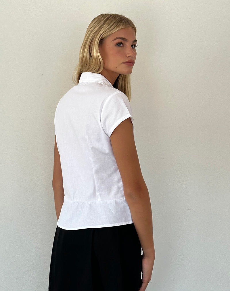 Afbeelding van Wilmot Blouse in Wit Popeline