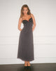 Afbeelding van Wilonna Maxi Dress in Basic Polka Zwart Chiffon