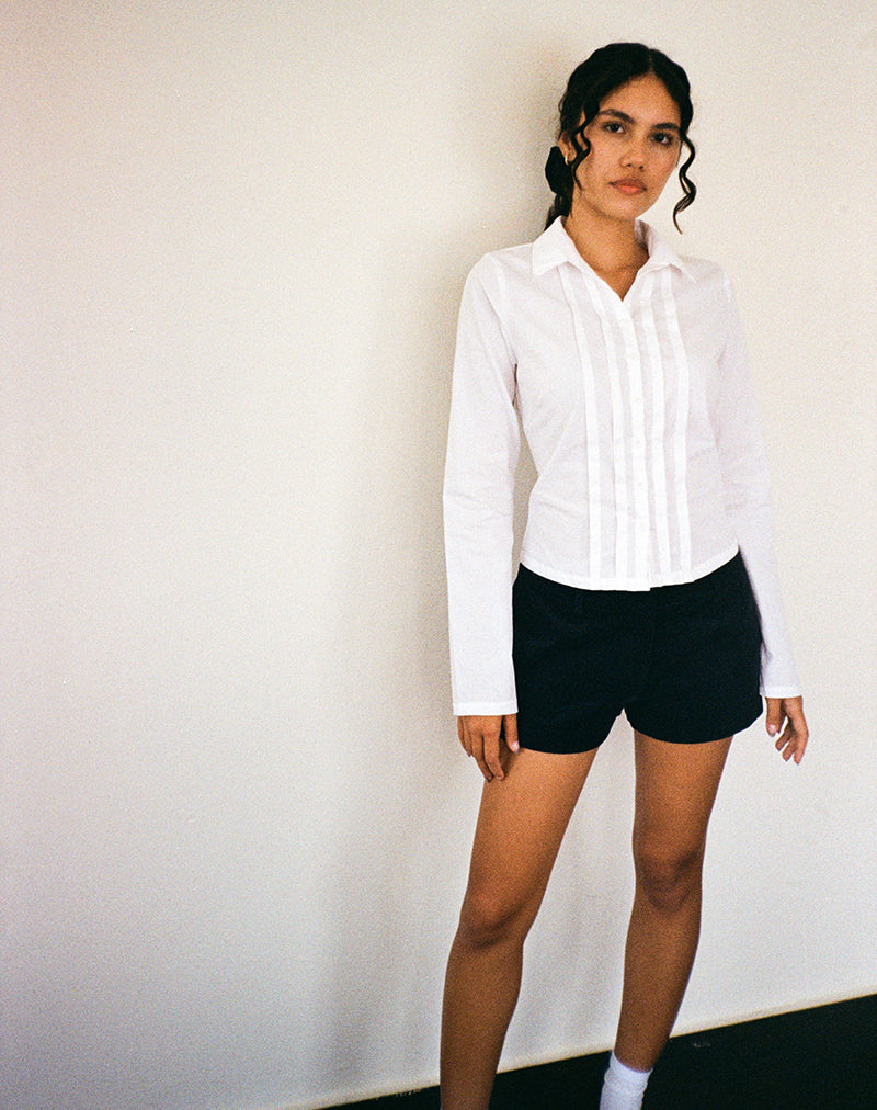 Afbeelding van Winda Lange Mouw Shirt in Popeline Wit