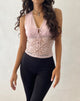Afbeelding van Winifred Kanten Slinky Mix Top in Roze Lotus