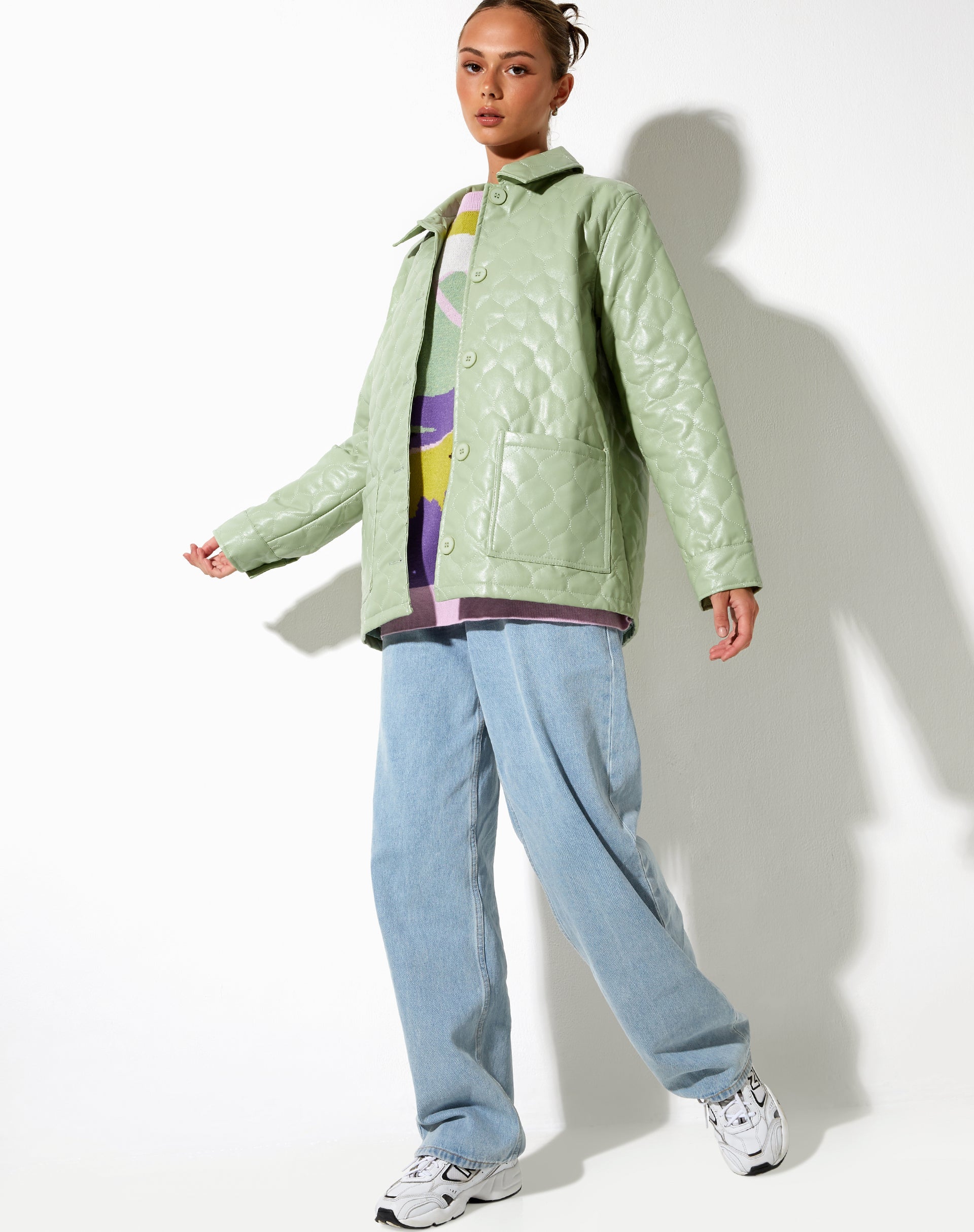 Afbeelding van Winka Jacket in Quilted PU Pastel Mint