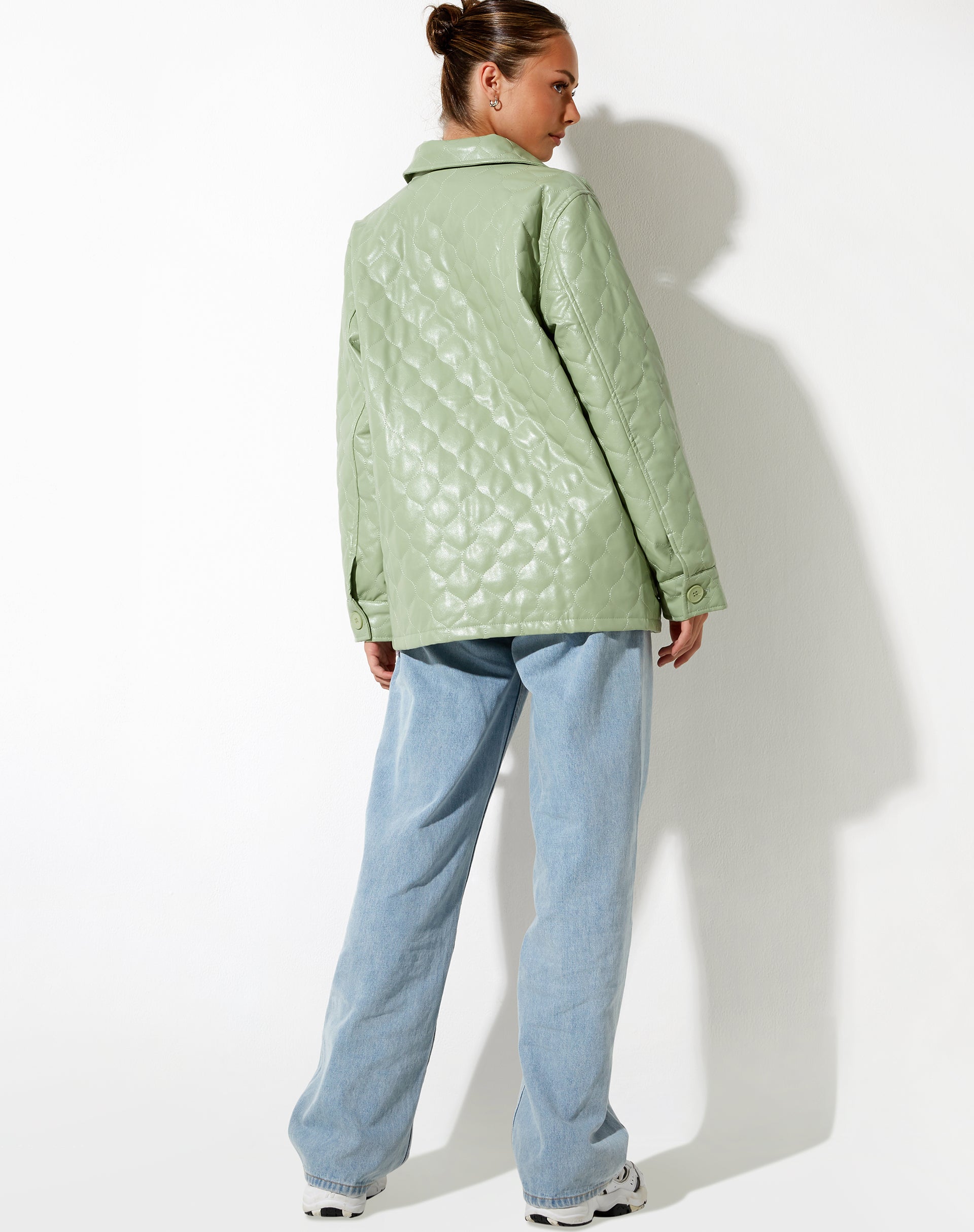Afbeelding van Winka Jacket in Quilted PU Pastel Mint