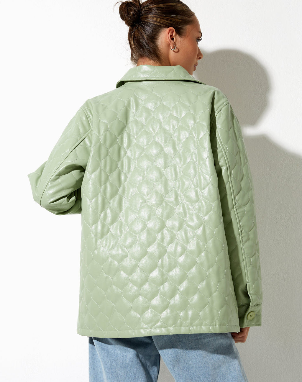 Winka Jacket in gewatteerd PU Pastel Mint